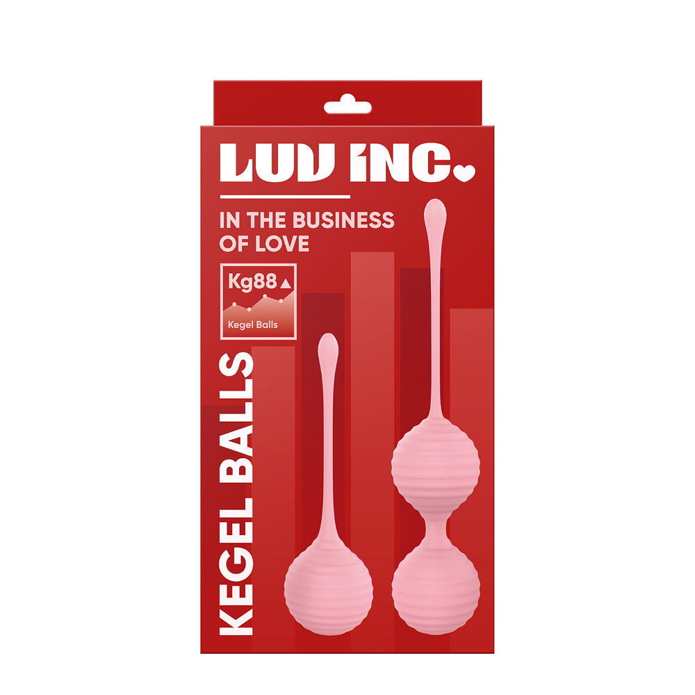 Luv Inc Kg88 Kegel Balls Ribbed Silicone 2-Piece Set Light Pink - Fantasies Boutique