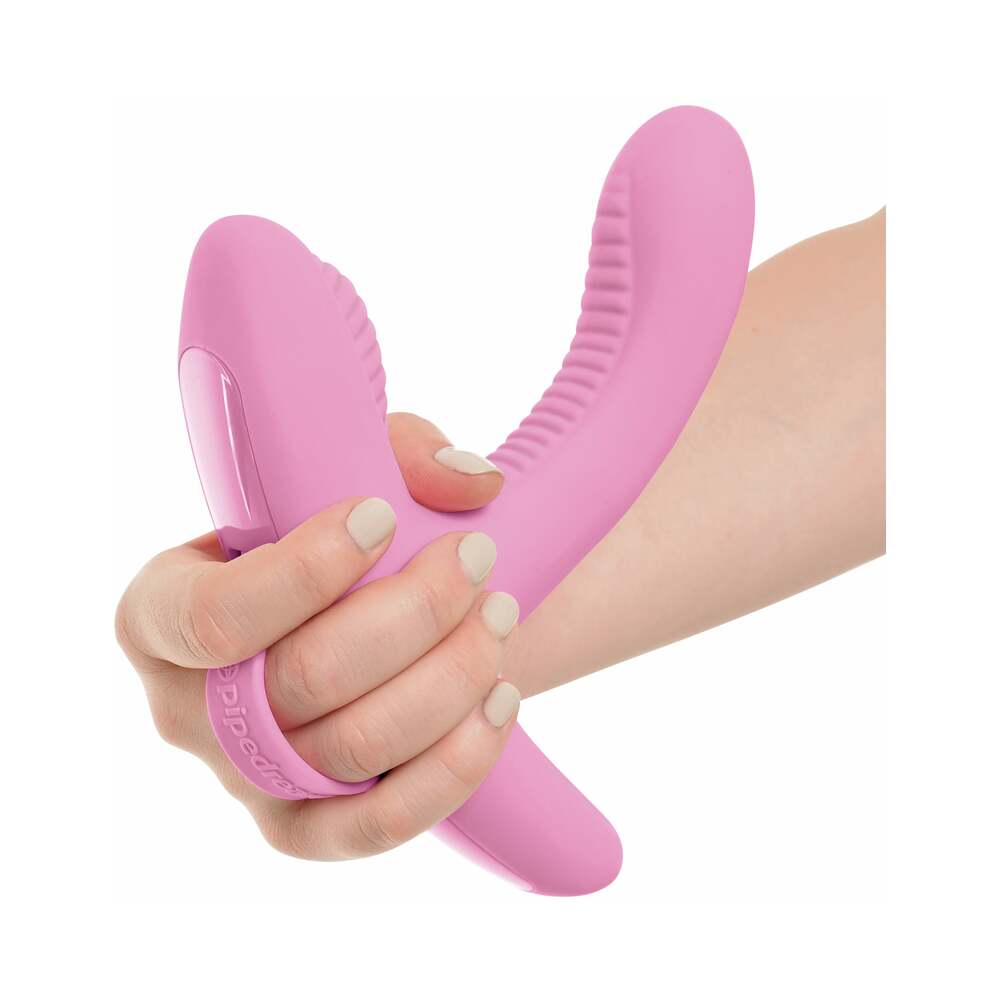 Pipedream 3Some Rock n' Grind Dual Stimulation Silicone Vibrator Pink - Fantasies Boutique