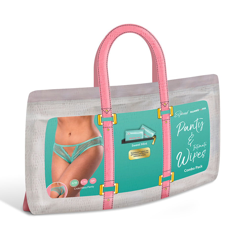 Magic Silk Sweetums Crotchless Panty Mint S/M