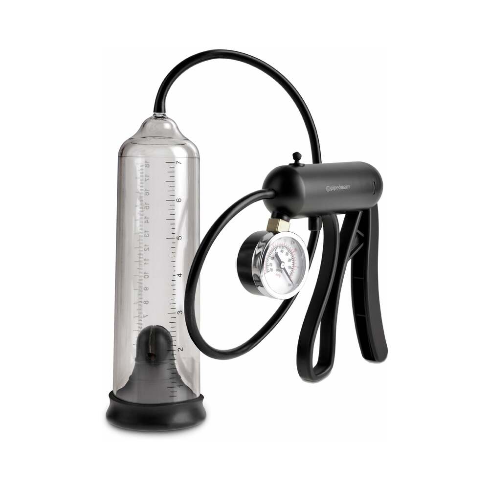 Pump Worx Pro-Gauge Power Pump Clear/Black - Fantasies Boutique