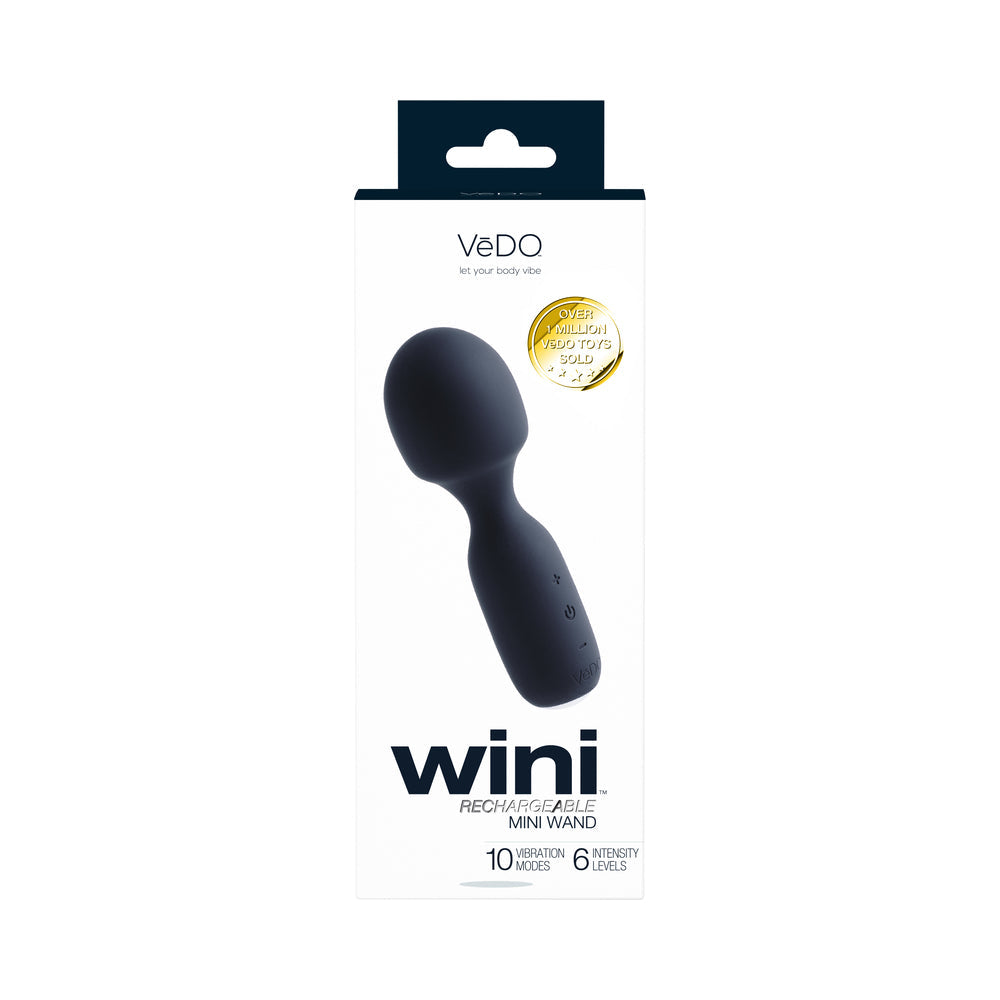Vedo Wini Rechargeable Mini Wand Just Black - Fantasies Boutique