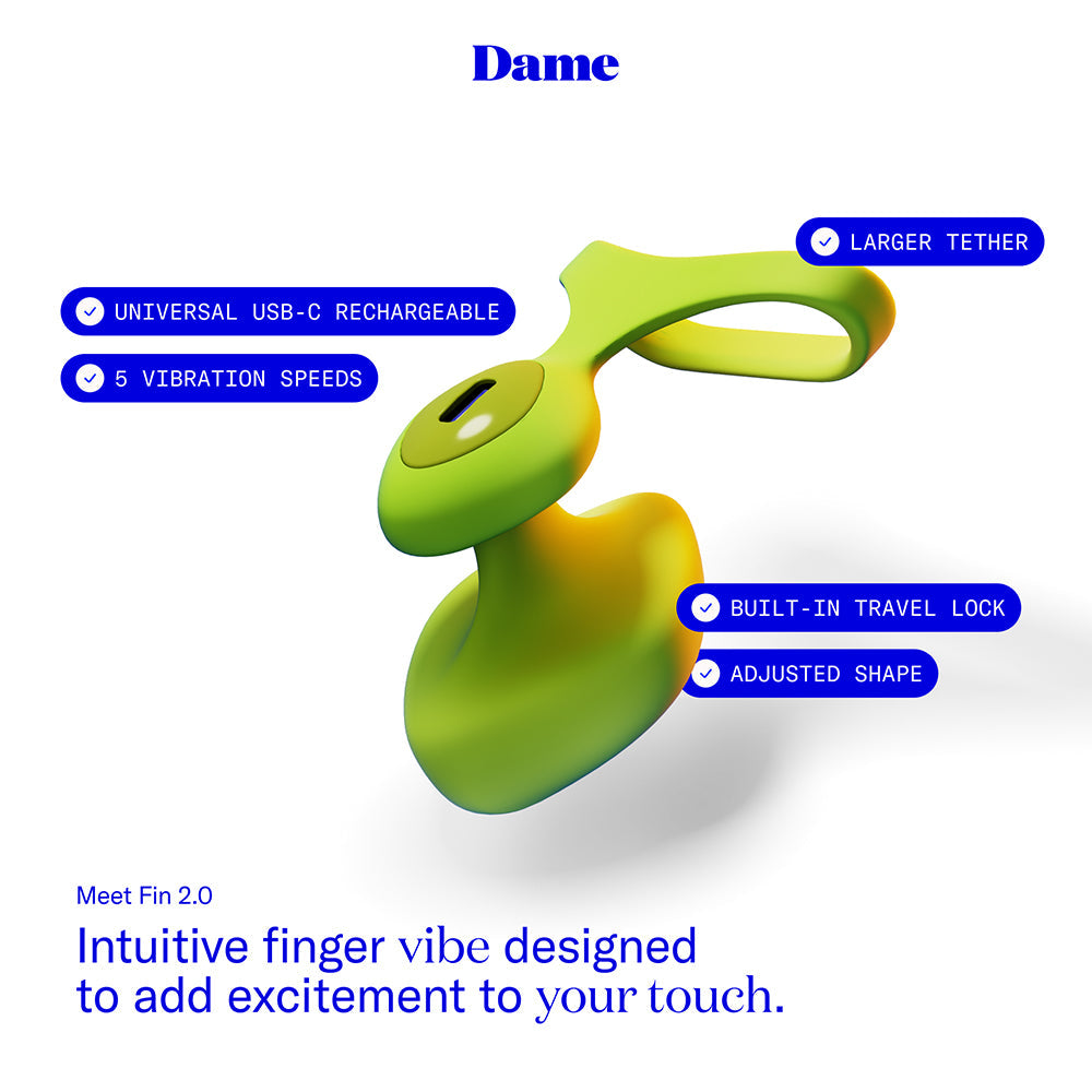 Dame Fin 2.0 Finger Vibrator Citrus