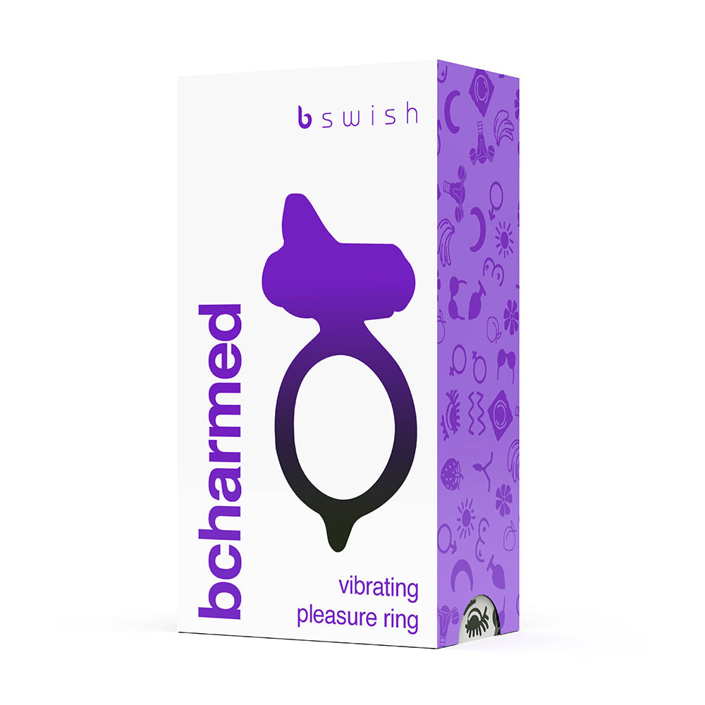 B Swish Bcharmed Basic Vibrating Cock Ring Black - Fantasies Boutique