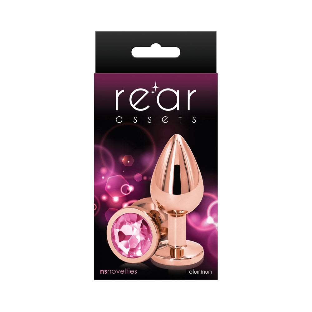 Rear Assets Rose Gold Anal Plug Medium Pink - Fantasies Boutique