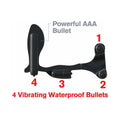 Fantasy C-Ringz Ultimate Ass-Gasm Vibrating Silicone Cockring With Anal Plug Black - Fantasies Boutique