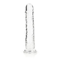 RealRock Crystal Clear Straight 11 in. Dildo Without Balls Clear - Fantasies Boutique