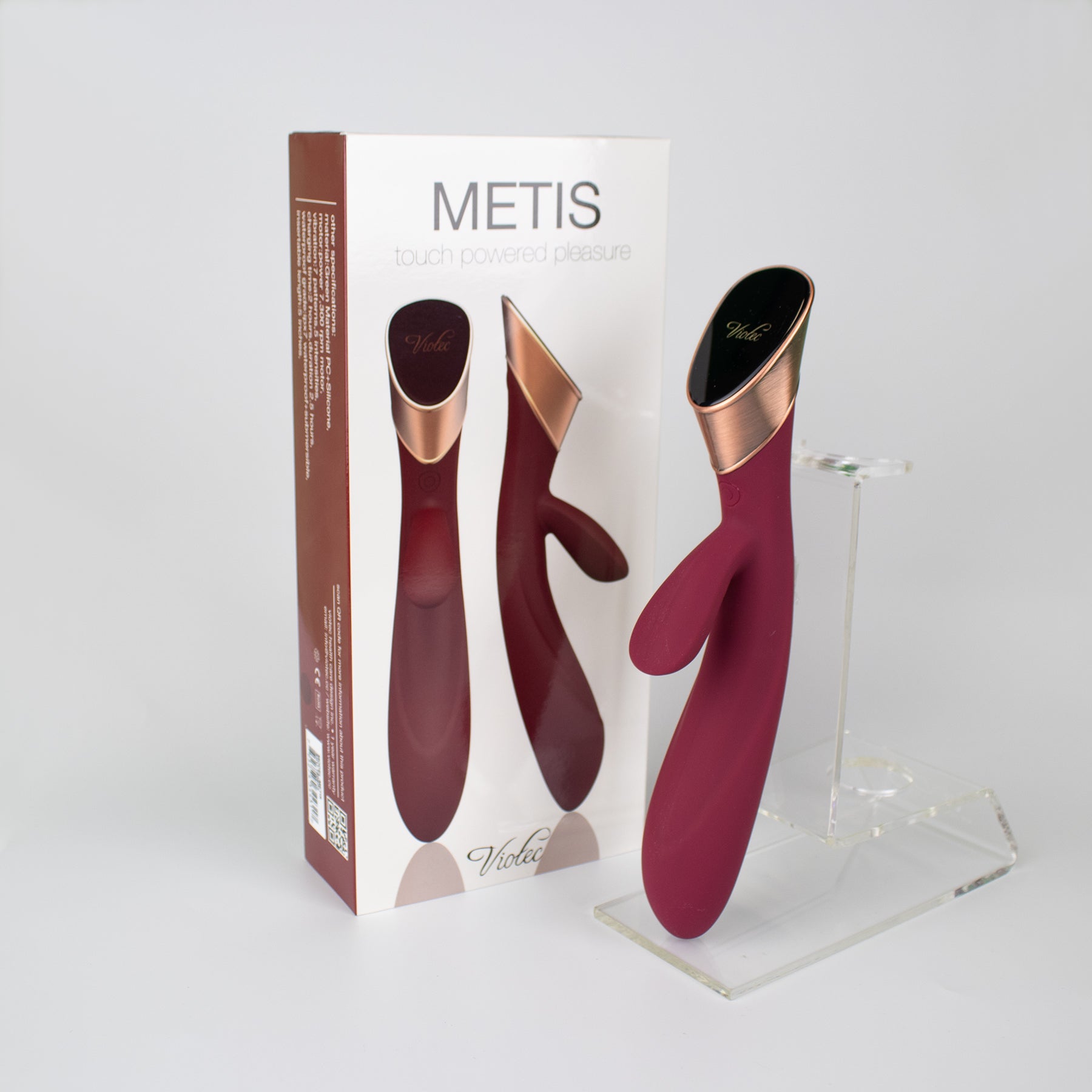 Metis Touch Panel Rabbit Vibrator Wine Red - Fantasies Boutique