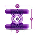 Play with Me Double Play Dual Vibrating Cockring Purple - Fantasies Boutique