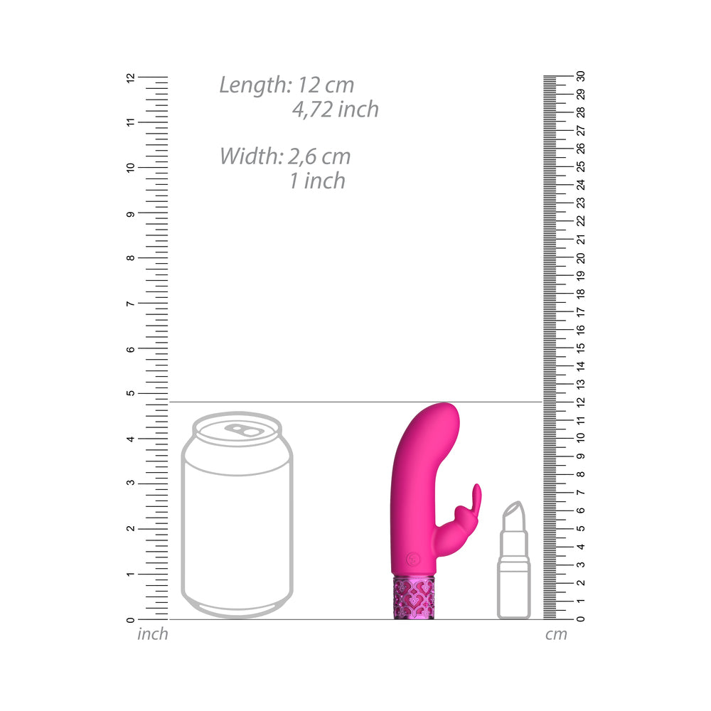 Royal Gems Dazzling Rechargeable Silicone Miniature Rabbit Vibrator Pink - Fantasies Boutique
