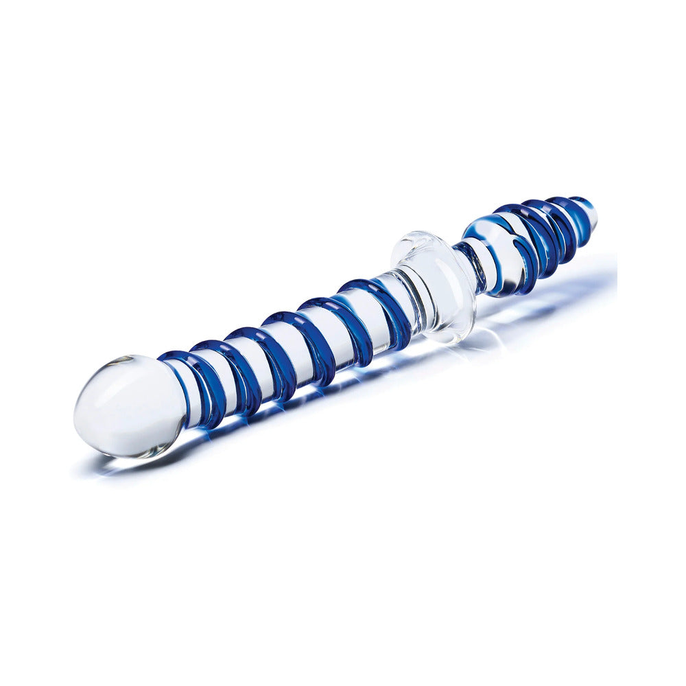Glas 10 in. Mr. Swirly Double Ended Glass Dildo & Butt Plug - Fantasies Boutique