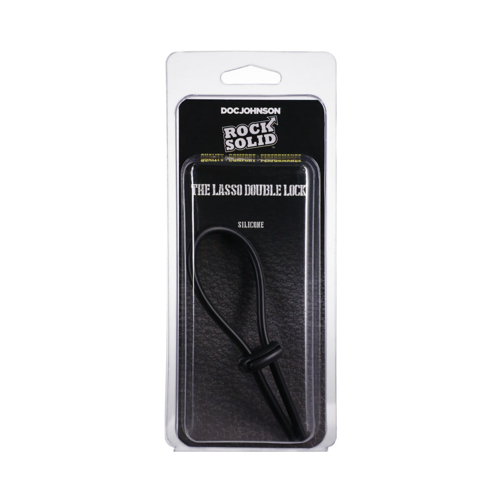 Rock Solid Black Silicone Double Lock Adjustable  Lasso/Bolo - Fantasies Boutique
