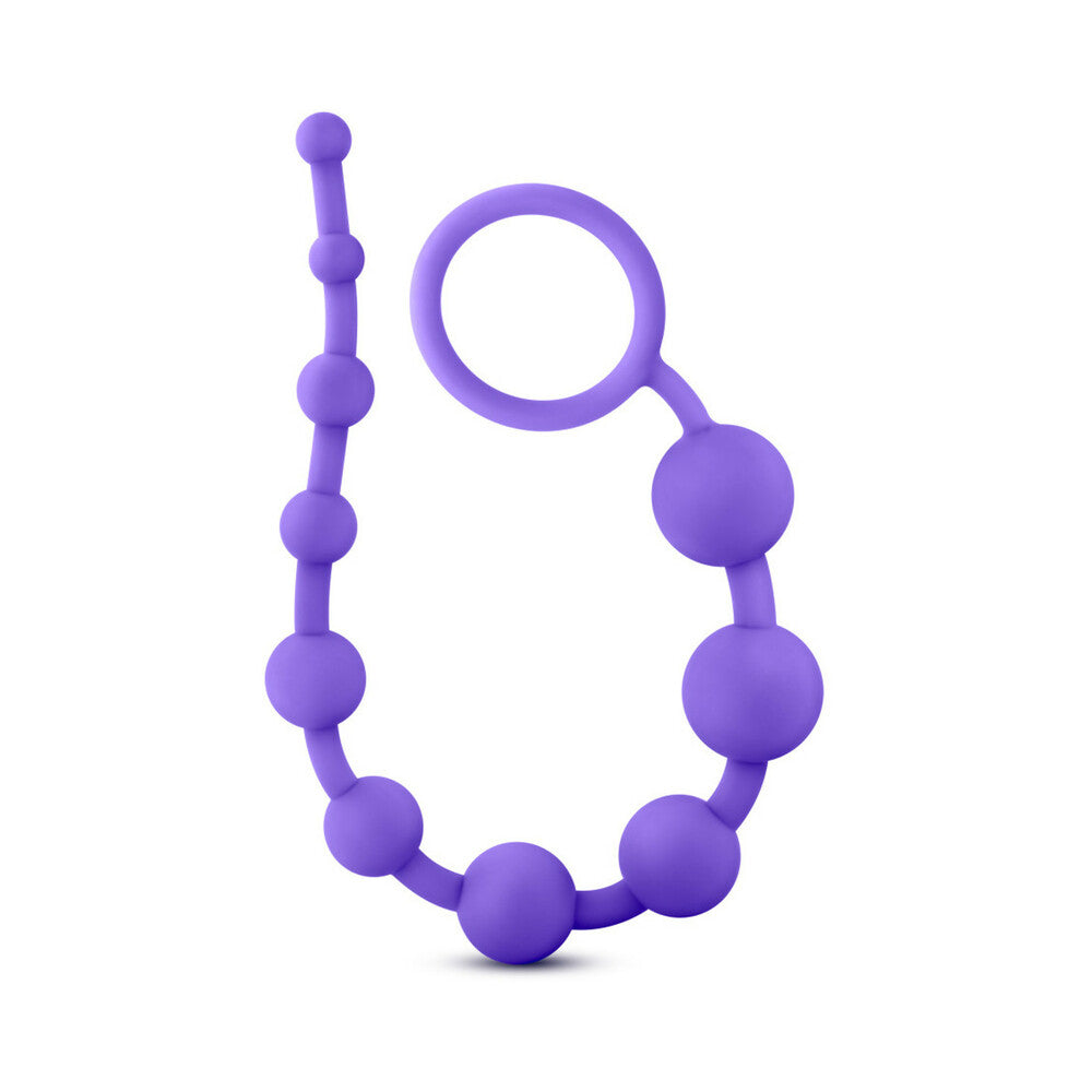 Blush Luxe Silicone 10 Beads for Anal Play Purple - Fantasies Boutique