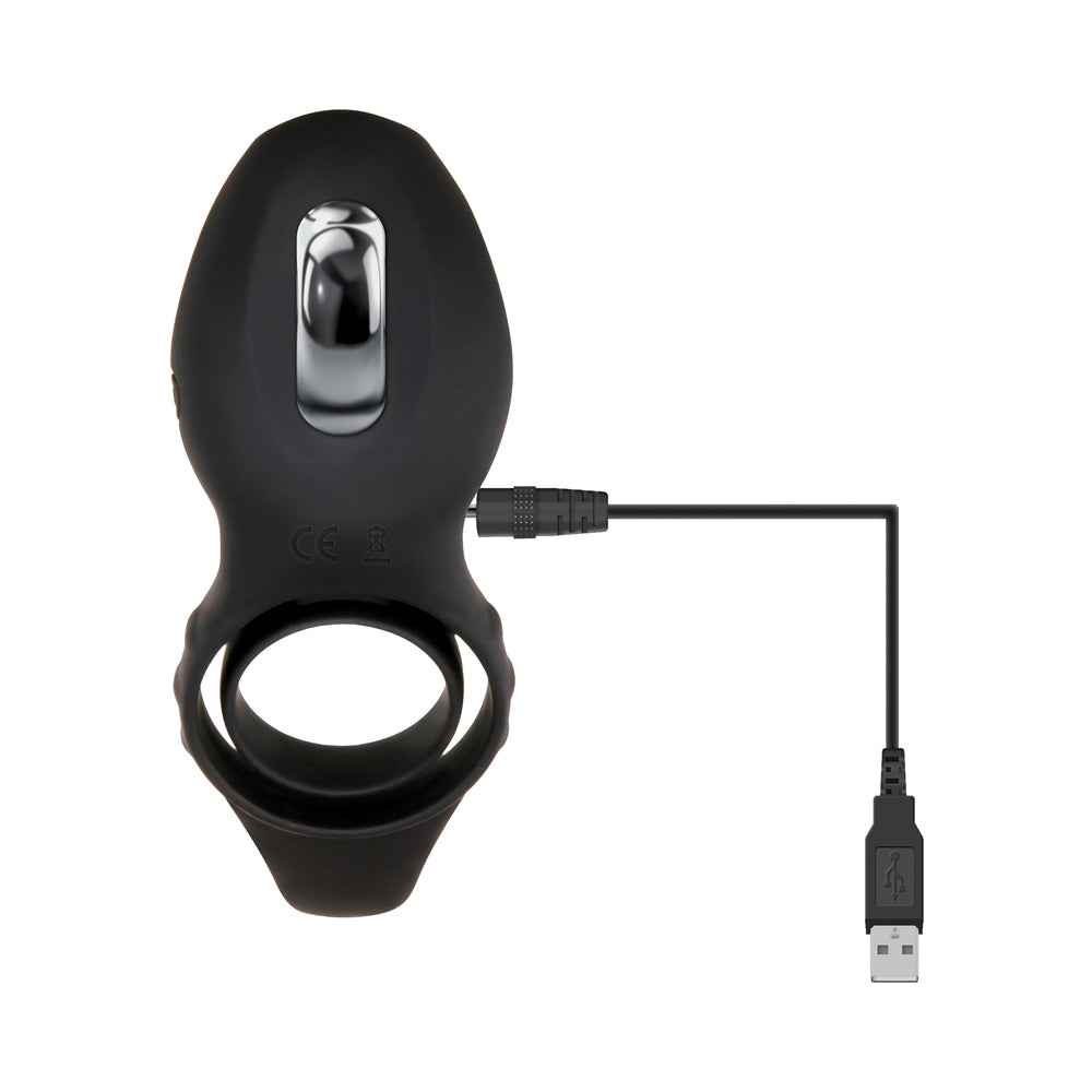 Zero Tolerance Mr. Flicker Remote-Controlled Flicking Tongue Vibrating Cockring Black - Fantasies Boutique