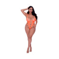 Magic Silk Rude Awakening Strappy Teddy Neon Orange Queen Size - Fantasies Boutique