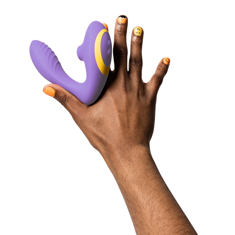 ROMP Reverb Rechargeable Silicone Clitoral and G-Spot Stimulator Purple - Fantasies Boutique