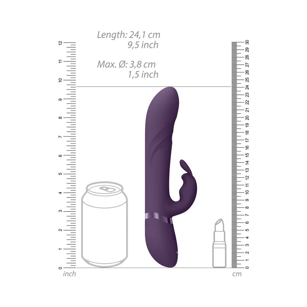 VIVE NARI Rechargeable Silicone G-Spot Rabbit Vibrator with Rotating Beads Purple - Fantasies Boutique