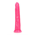 RealRock Glow in the Dark Slim 11 in. Dildo Neon Pink - Fantasies Boutique