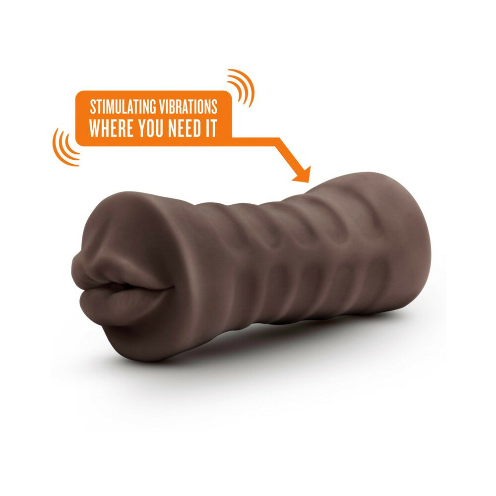 Hot Chocolate Heather Oral Stroker with Bullet Vibrator Brown - Fantasies Boutique