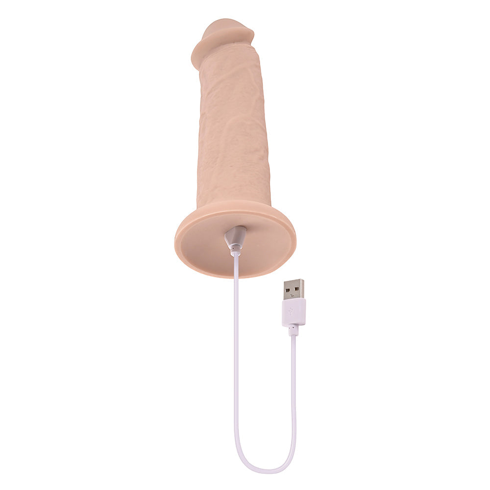 Evolved Girthy Rechargeable Vibrating 7 in. Silicone Dildo Light - Fantasies Boutique