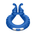 Forto F-24 Rechargeable Silicone Textured Vibrating Cockring Blue - Fantasies Boutique