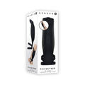 Gender X Rocketeer Rechargeable Triple-Ring Vibrating Silicone Penis Sheath Black - Fantasies Boutique
