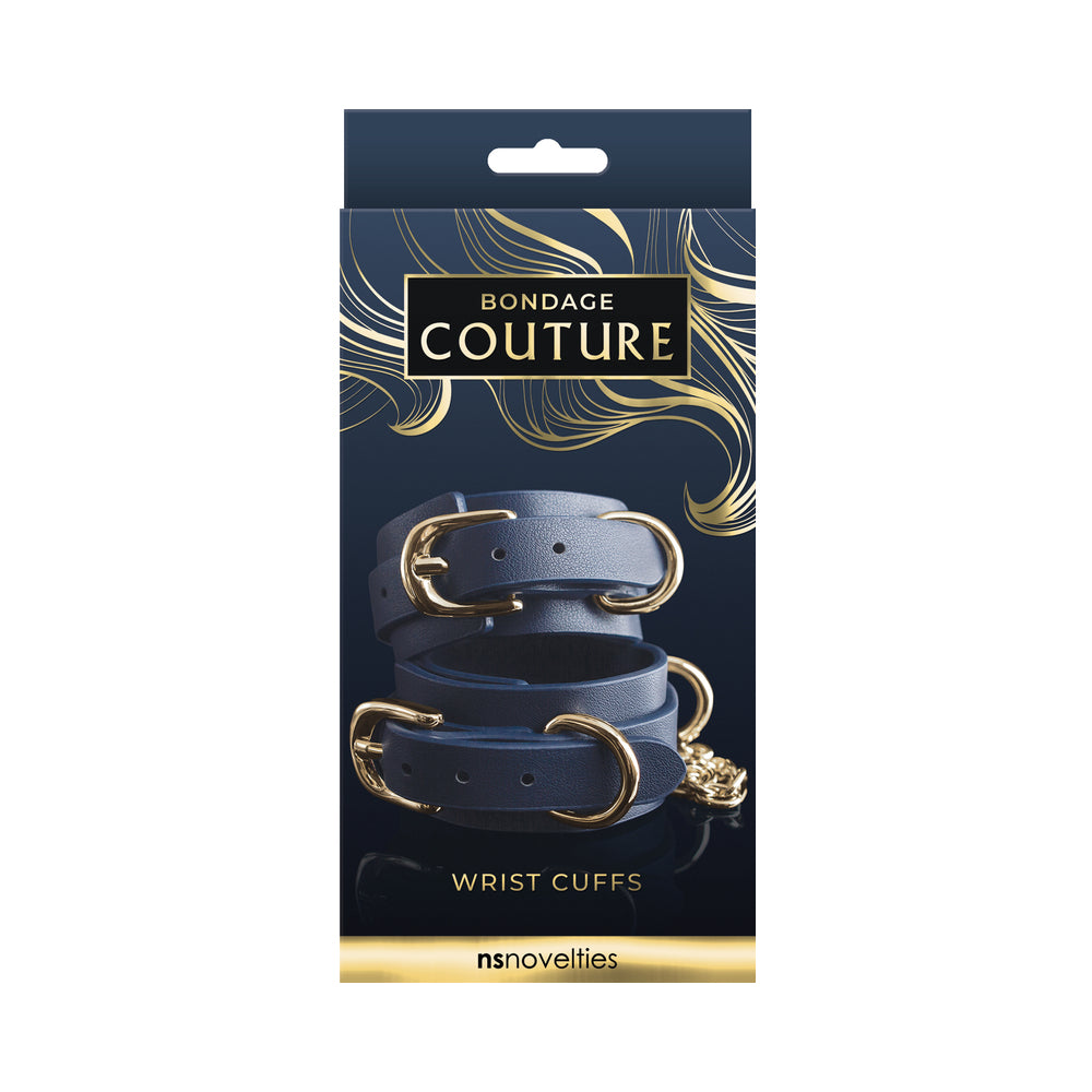 Bondage Couture Wrist Cuffs Blue - Fantasies Boutique