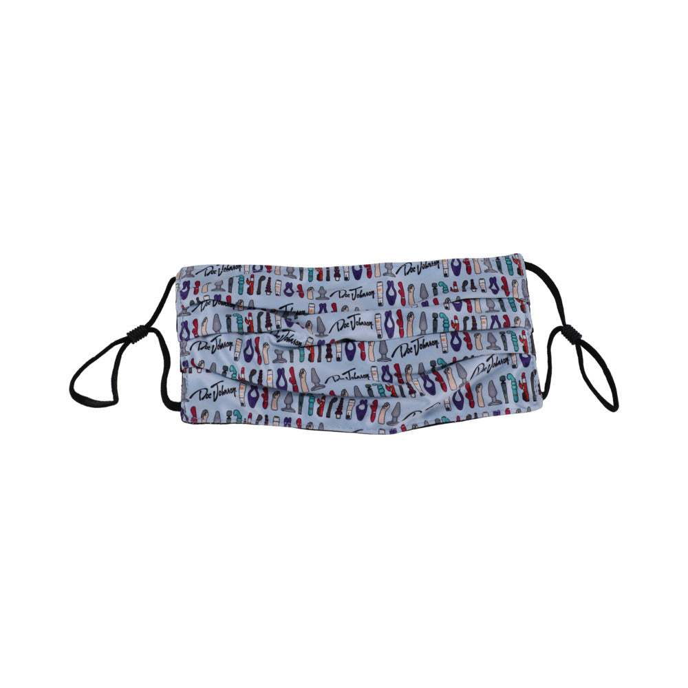 DJ Reversible & Adjustable Face Mask Blue Toy Pattern - Fantasies Boutique