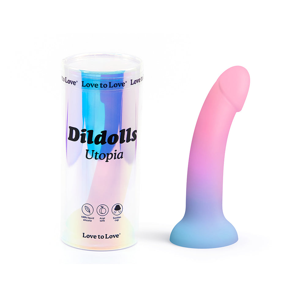 Love to Love Dildolls Utopia 7 in. Silicone Dildo Gradient Pastels - Fantasies Boutique