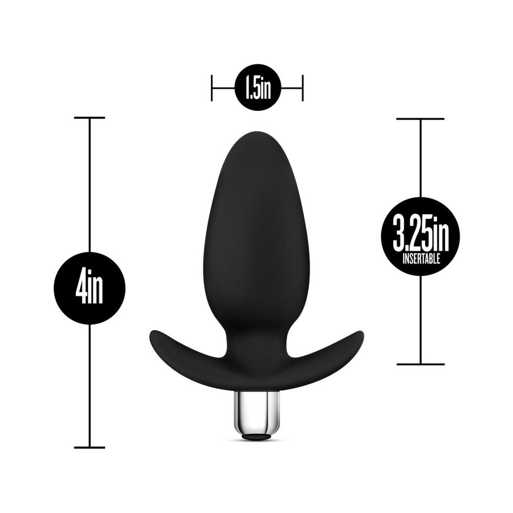 Luxe Little Thumper Vibrating Silicone Anal Plug Black - Fantasies Boutique