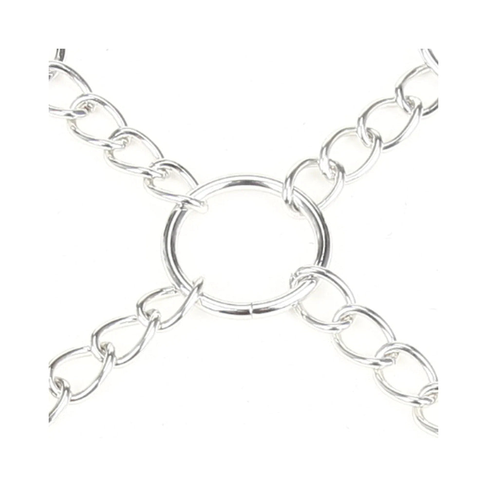 Lux Fetish Deluxe Chain Hog Tie with 4-Piece Cuff Set - Fantasies Boutique