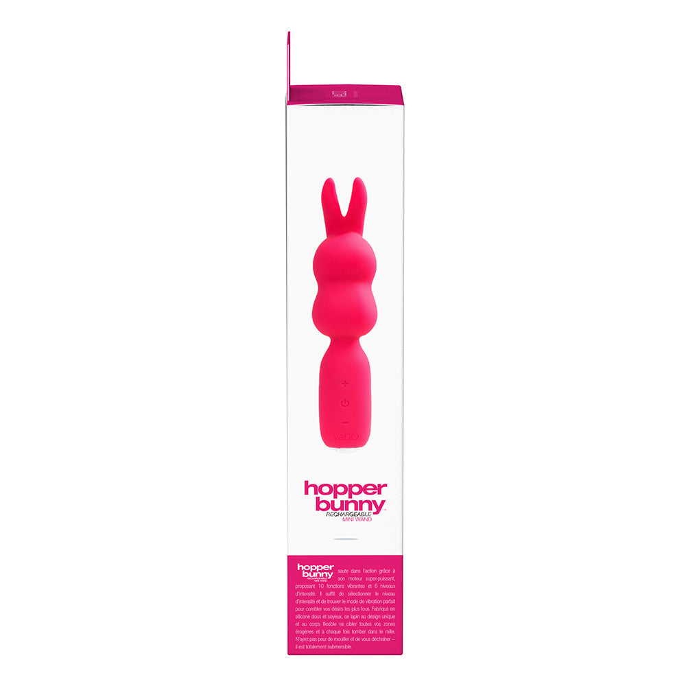 VeDO Hopper Bunny Rechargeable Silicone Mini Wand Vibrator Pink - Fantasies Boutique