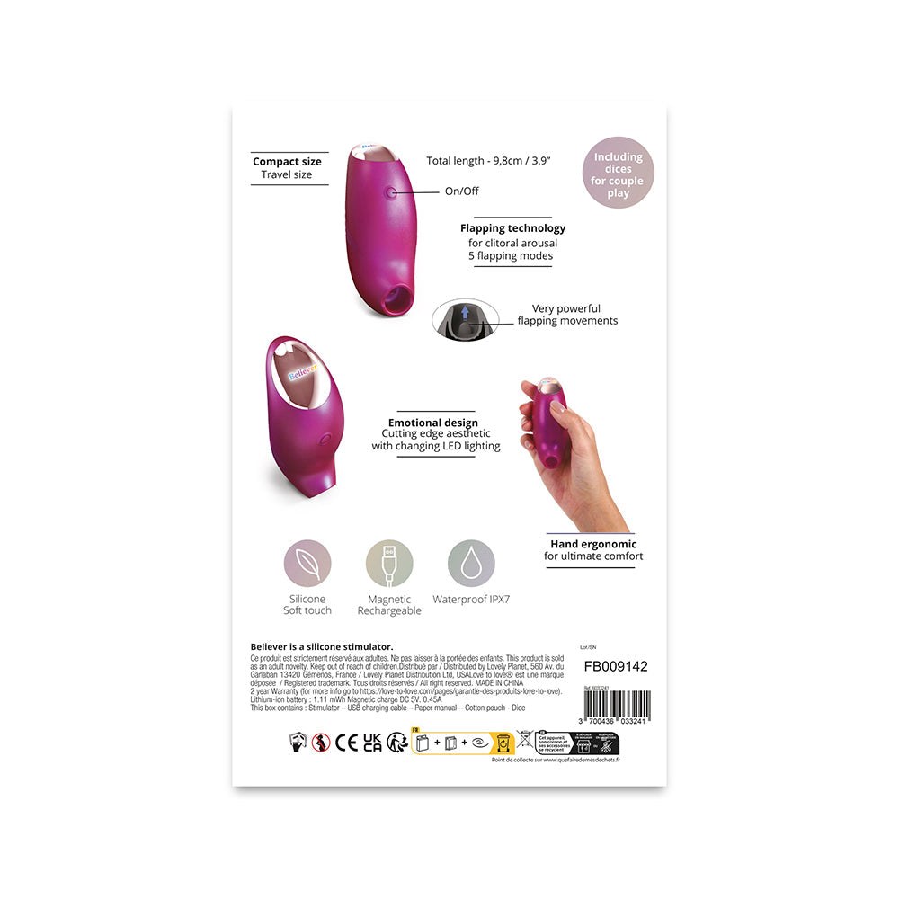 Love to Love Believer Iridescent Berry - Fantasies Boutique