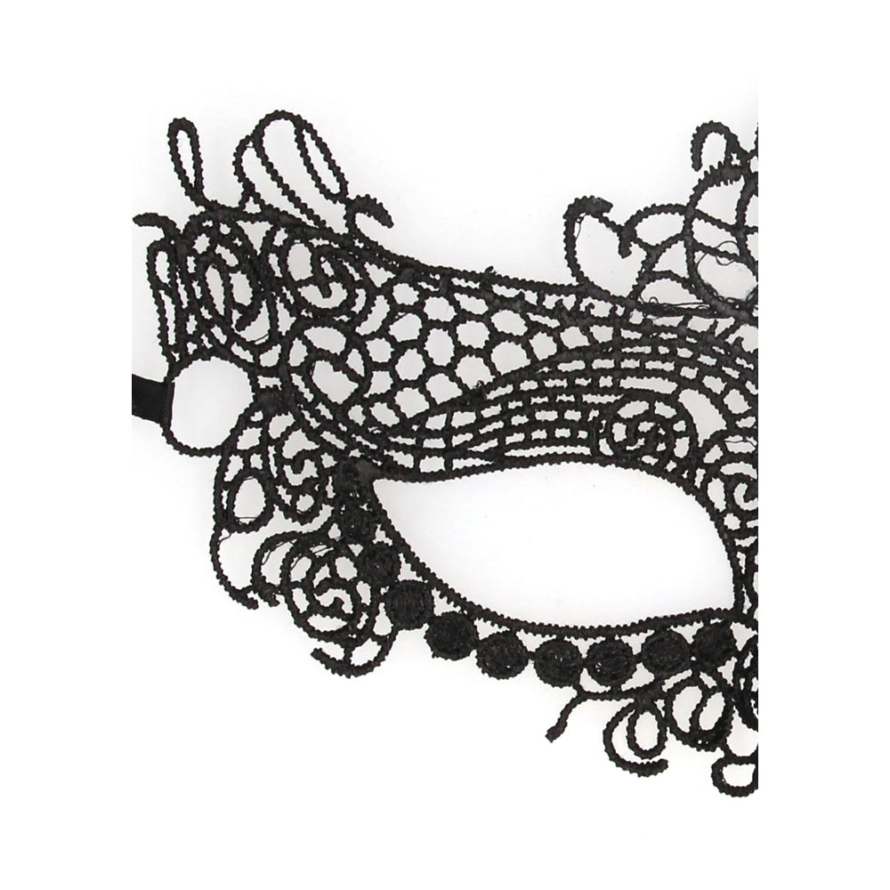 Ouch! Black & White Queen Lace Eye Mask Black - Fantasies Boutique