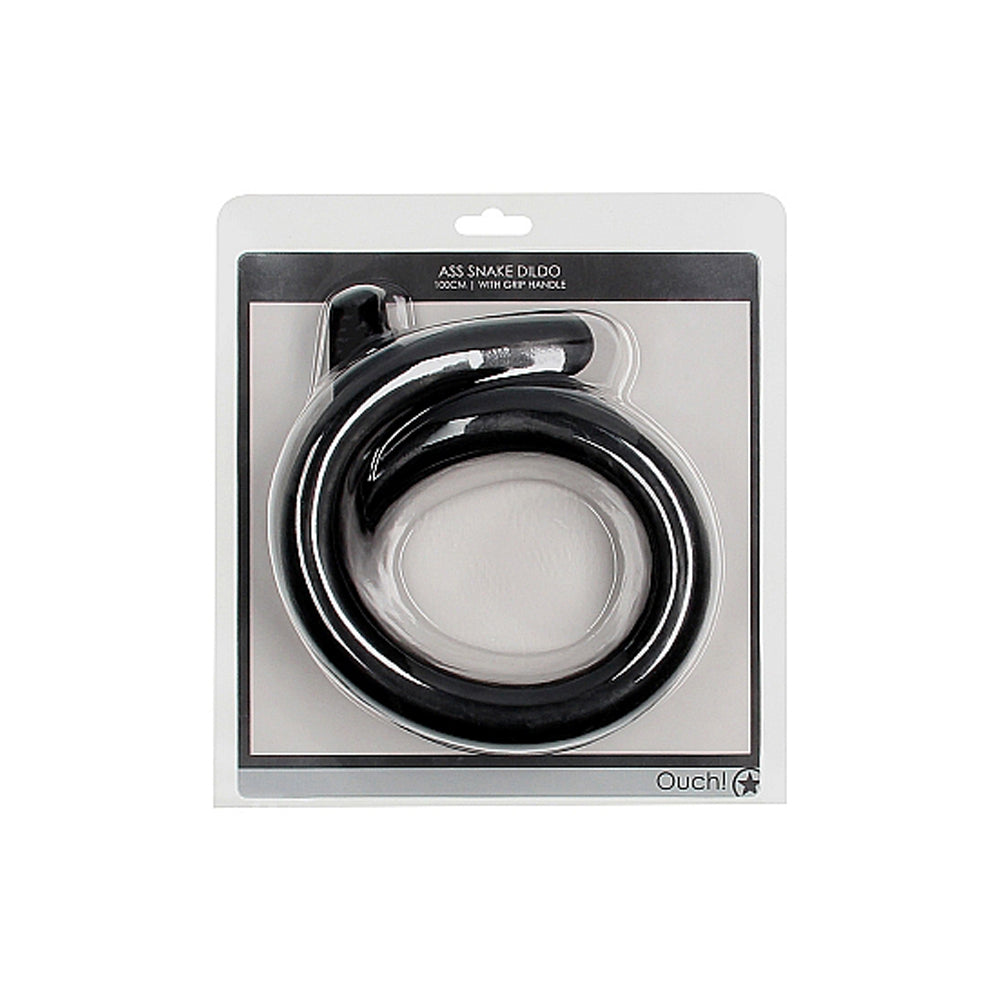 Ouch! Ass 39 in. Snake Dildo Black - Fantasies Boutique