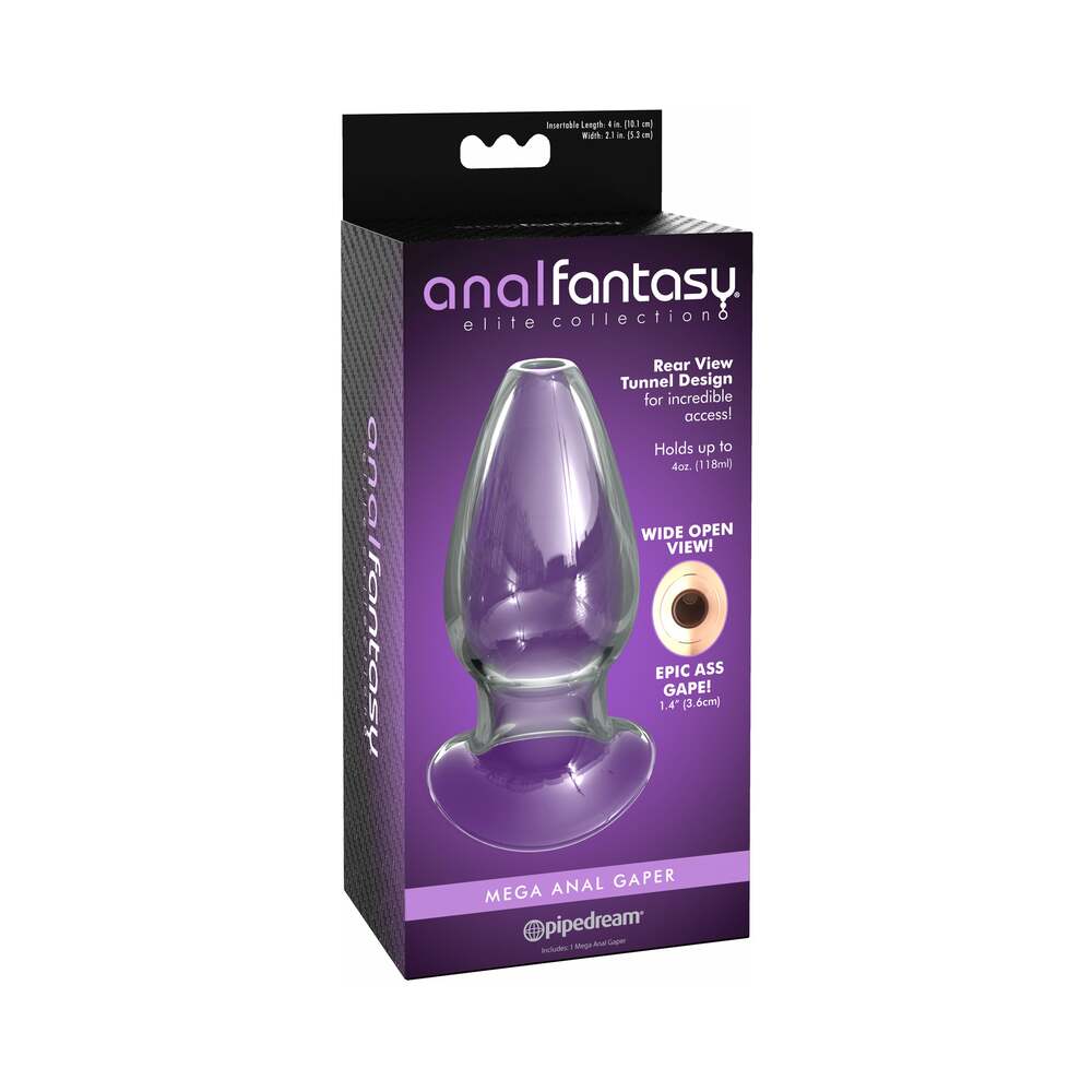 Pipedream Anal Fantasy Elite Collection Mega Anal Gaper Glass Tunnel Plug Clear - Fantasies Boutique