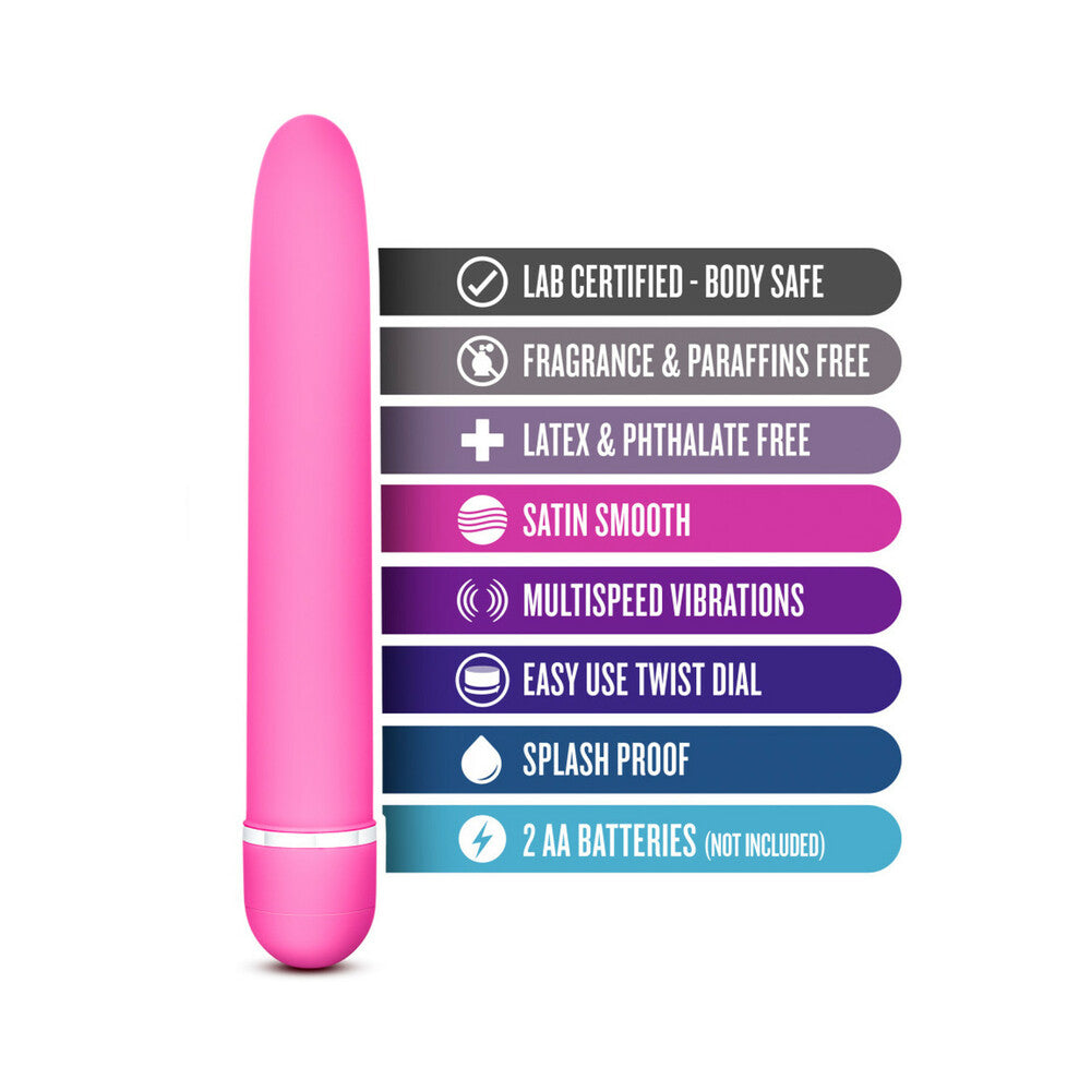 Blush Rose Luxuriate Classic Slimline Vibrator Pink - Fantasies Boutique