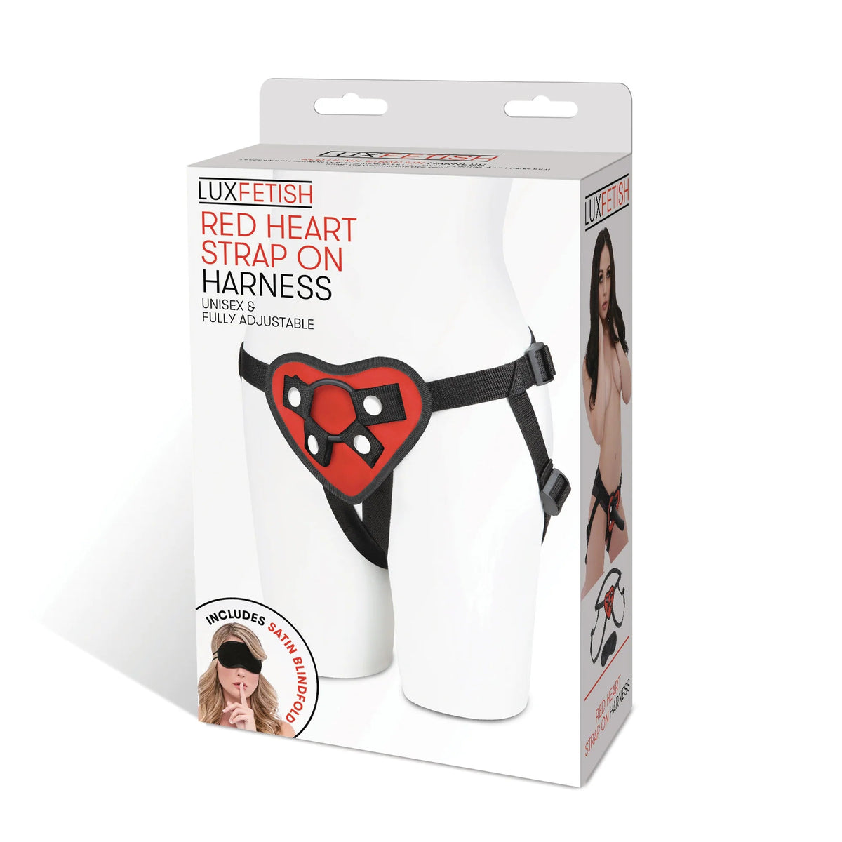 Lux Fetish Red Heart Strap-On Harness - Fantasies Boutique