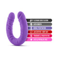 Blush Ruse Realistic 18 in. Silicone Slim Double Dong Dual Ended Dildo Purple - Fantasies Boutique