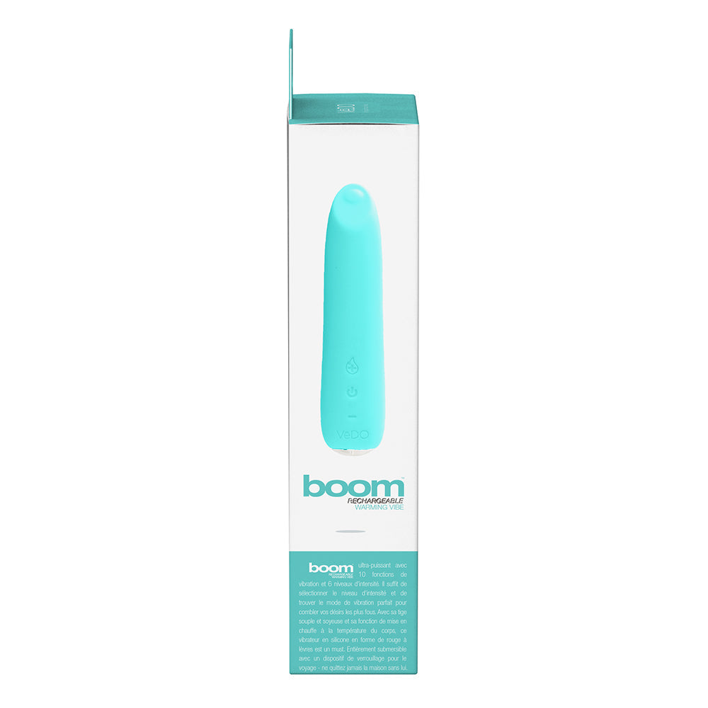 VeDO Boom Rechargeable Warming Silicone Slimline Vibrator Turquoise - Fantasies Boutique