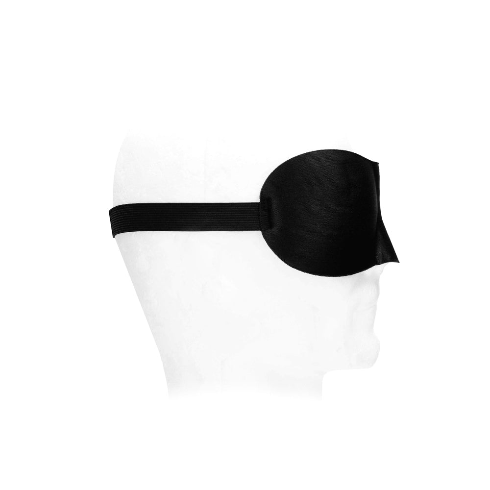 Ouch! Black & White Satin Curvy Eye Mask With Elastic Straps Blindfold Black - Fantasies Boutique