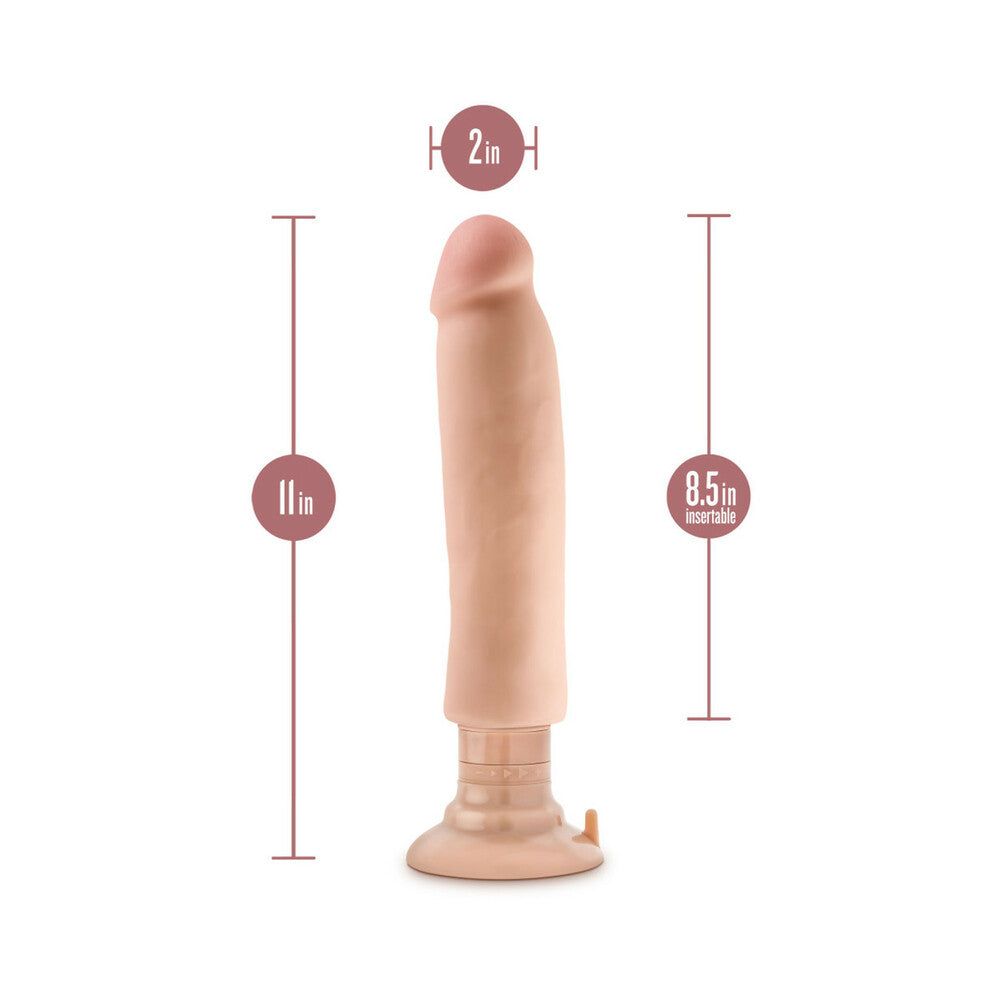 Au Naturel 11 in. Magnum Vibrating Dong Dual Density Dildo Beige - Fantasies Boutique