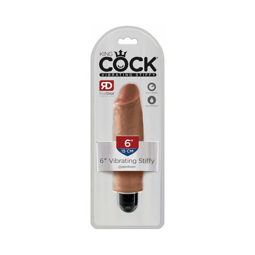 King Cock 6 in. Vibrating Stiffy Realistic Dildo Tan - Fantasies Boutique