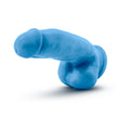 Neo Elite 7 in. Silicone Dual Density Dildo with Balls Neon Blue - Fantasies Boutique