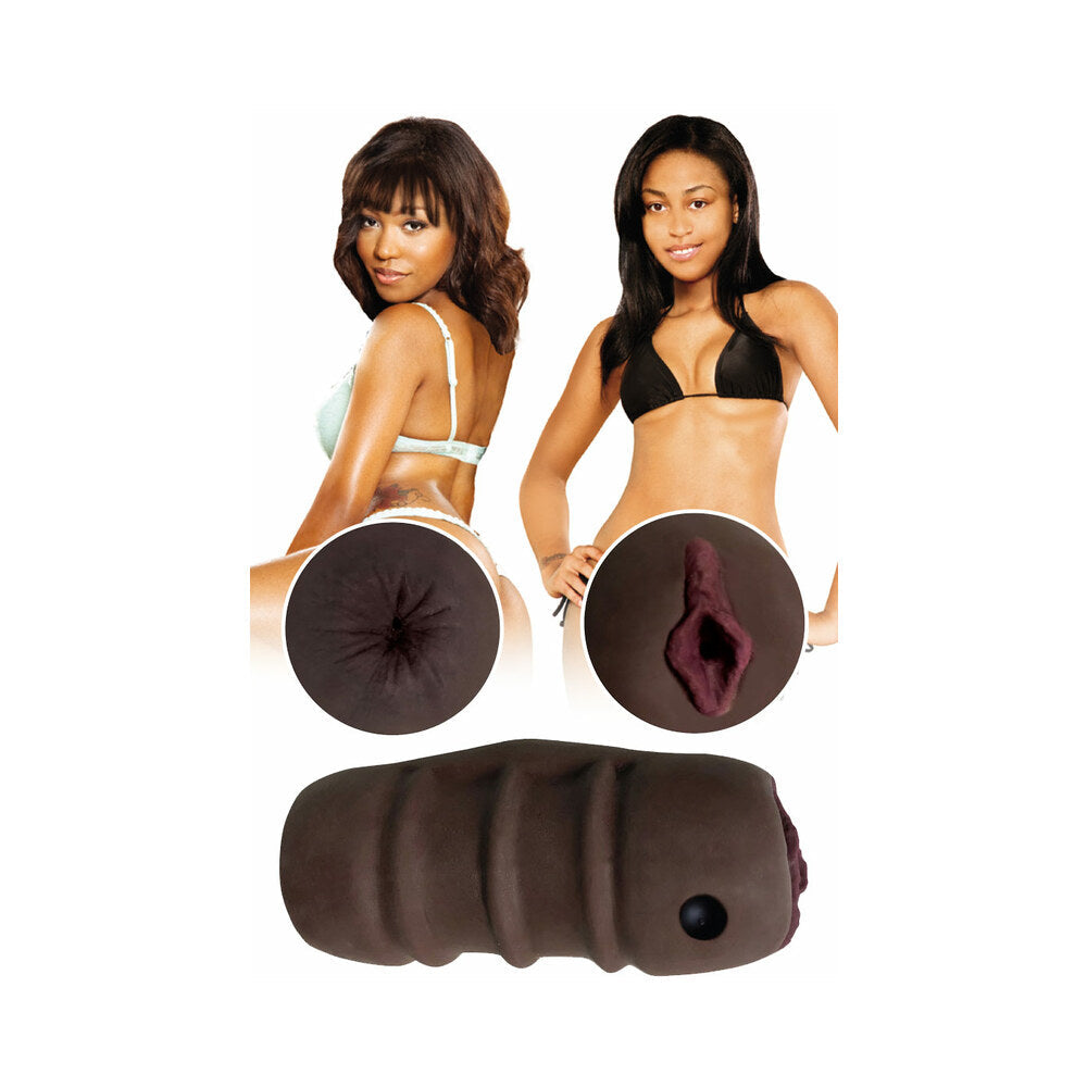 Curve Toys Mistress Perfect Fuck Double Trouble BFFs Elina & Nadia Vibrating Stroker Brown - Fantasies Boutique