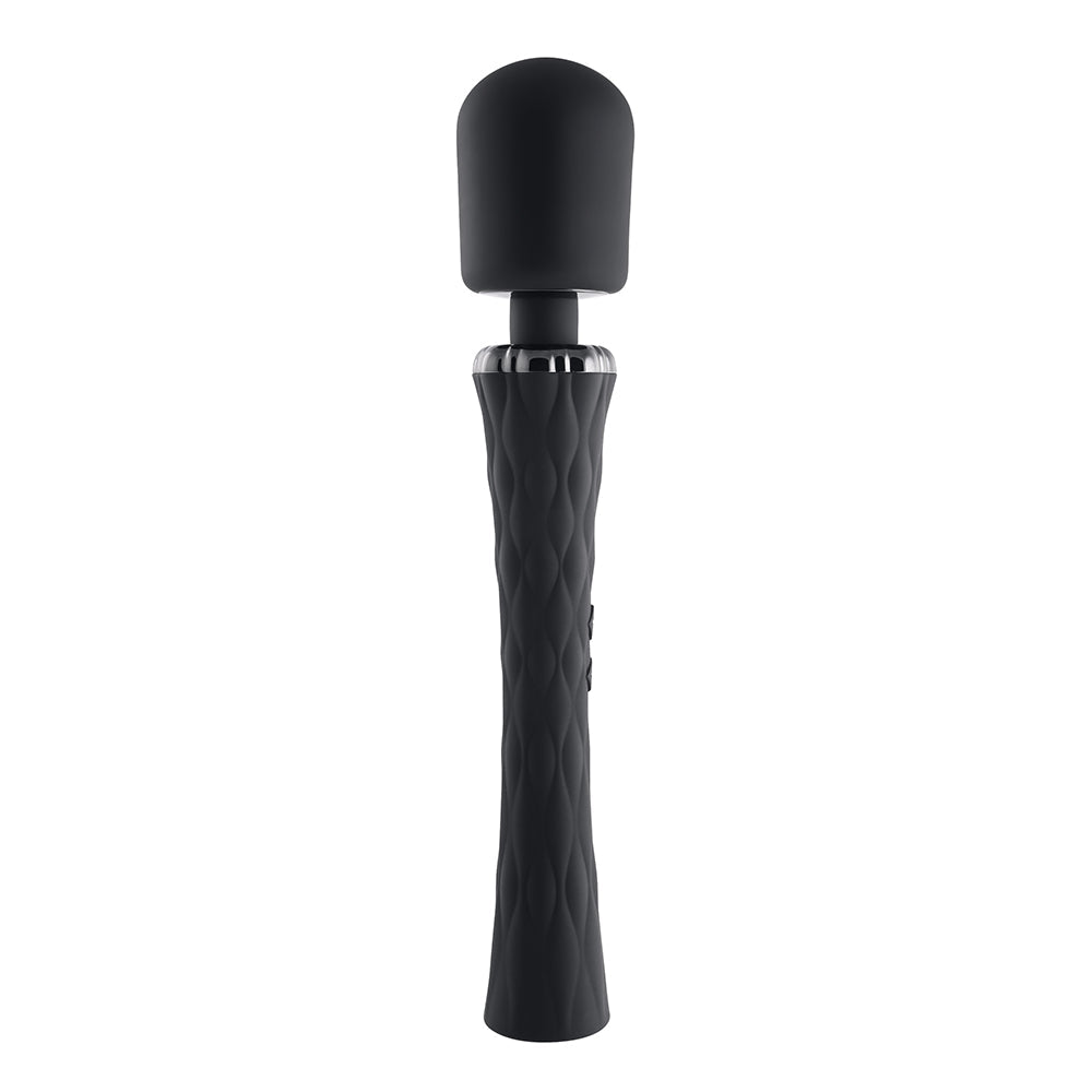 Playboy Royal Rechargeable Silicone Wand Vibrator Black - Fantasies Boutique