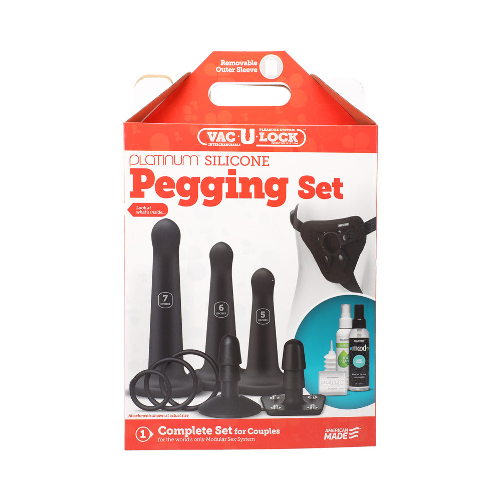 Vac-U-Lock Silicone Pegging Set Black - Fantasies Boutique