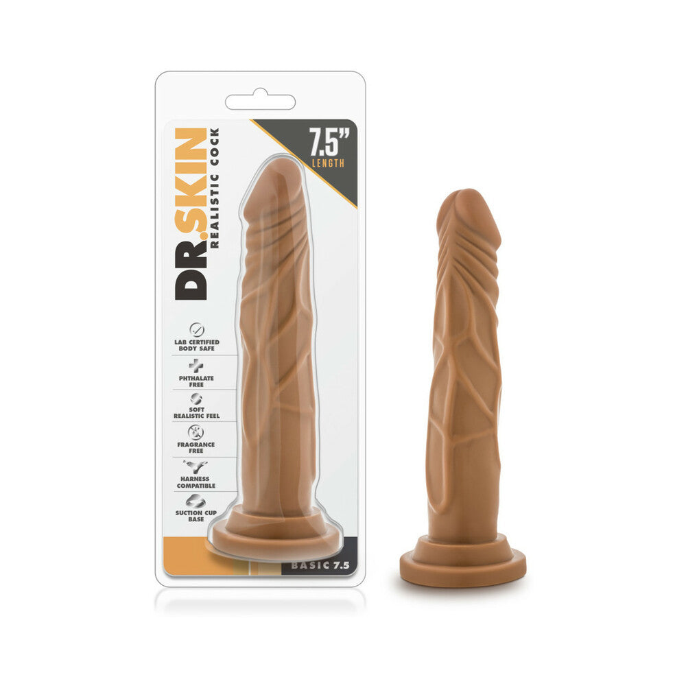 Dr. Skin Basic 7.5 Realistic 7.5 in. Dildo Tan - Fantasies Boutique
