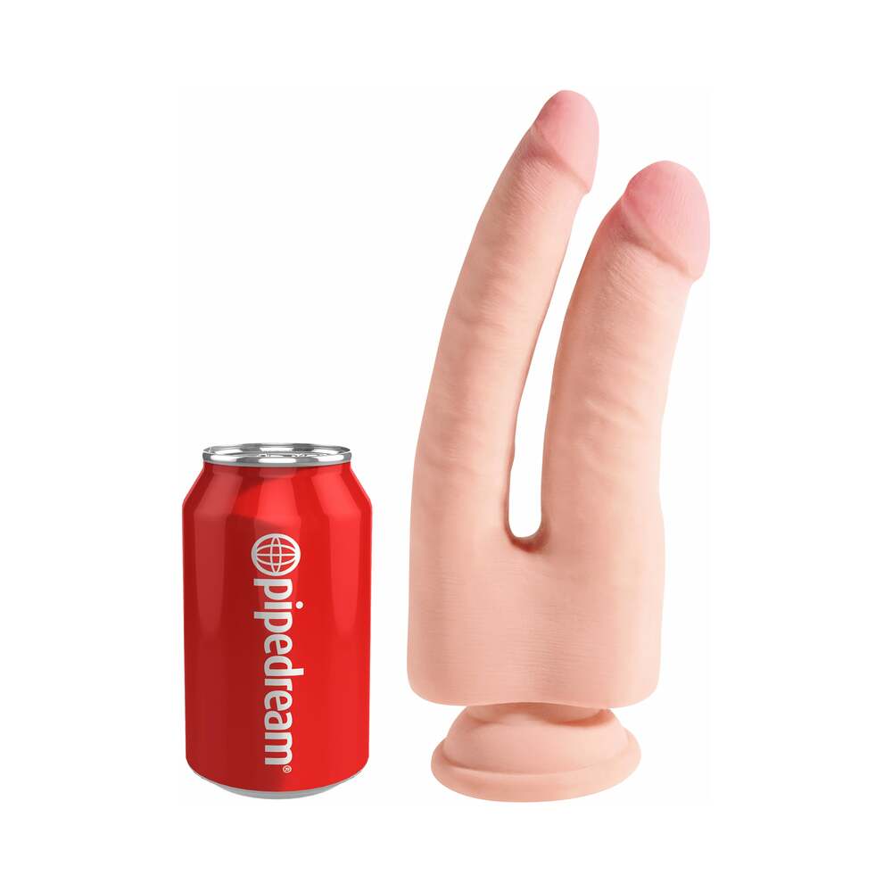 King Cock Plus Triple Density Double Penetrator 9.5 in. Realistic Dildo Beige - Fantasies Boutique