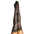 Kixies Angelica Rhinestone Fishnet Thigh-High Black Size C - Fantasies Boutique