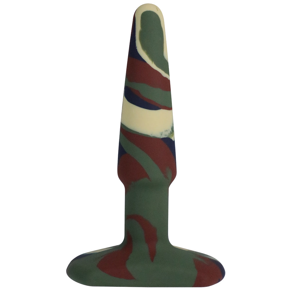 A-Play Groovy 4 in. Silicone Anal Plug Camouflage - Fantasies Boutique